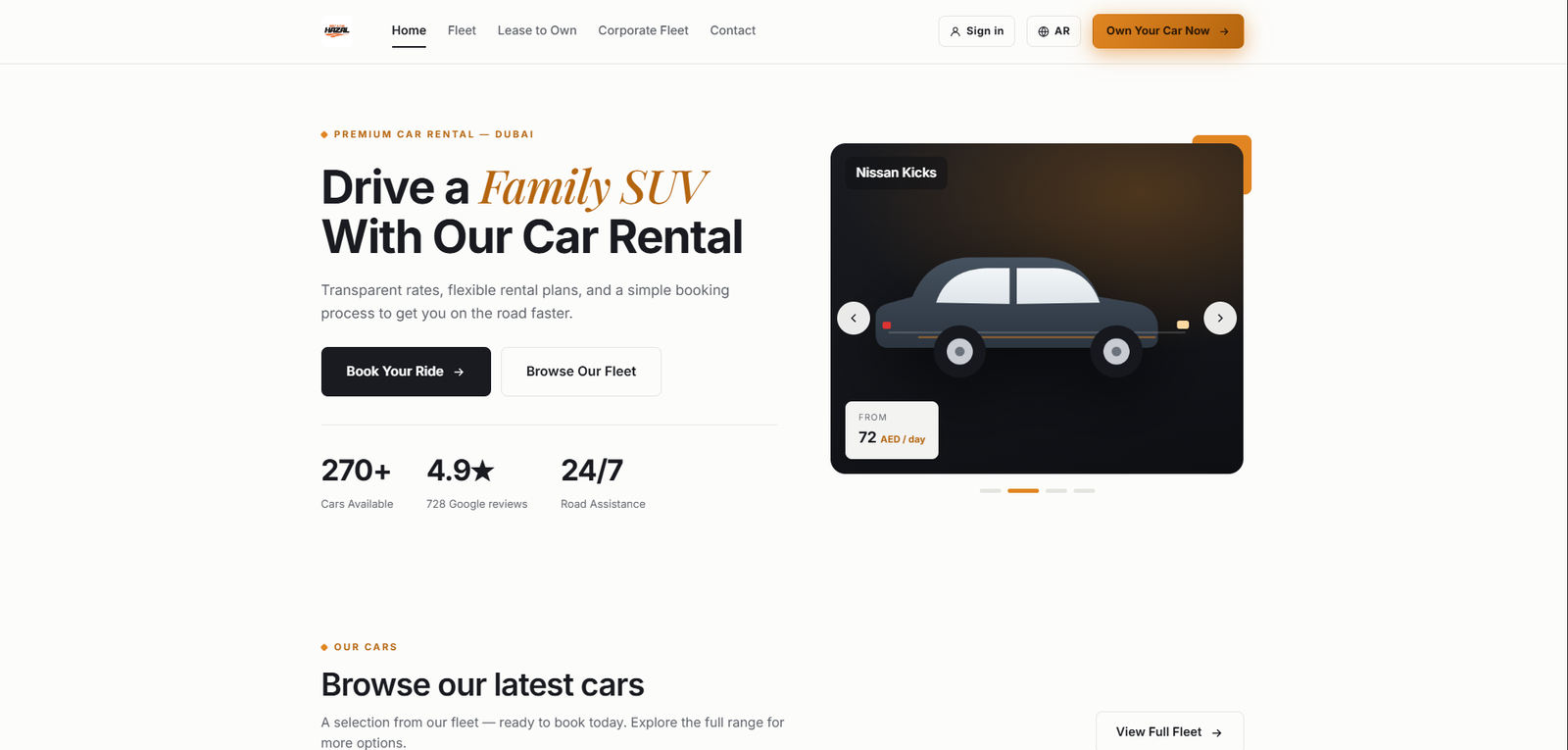 FleetOS landing page